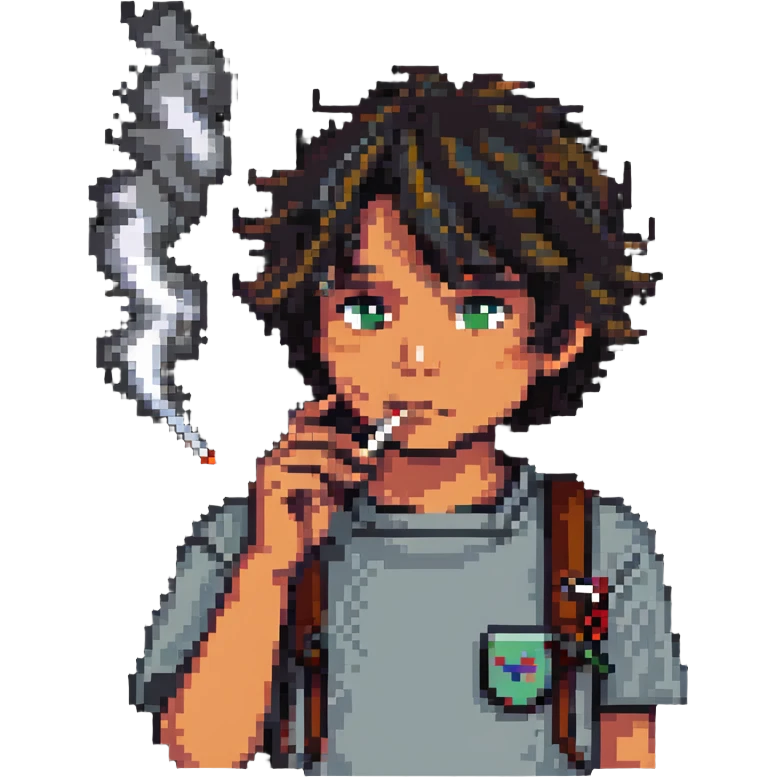 un niño cani fumando vapper emoji