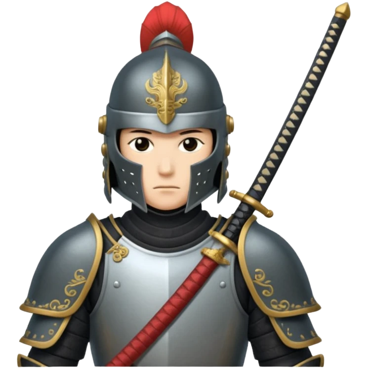 Armored noble with katana at side, kabuto helmet, stern posture. emoji