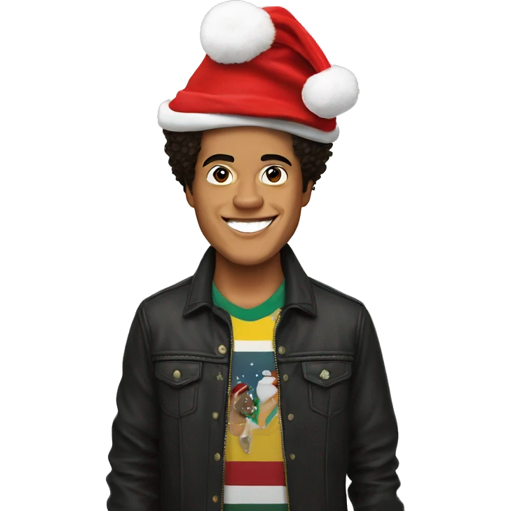 bruno mars with santa hat emoji
