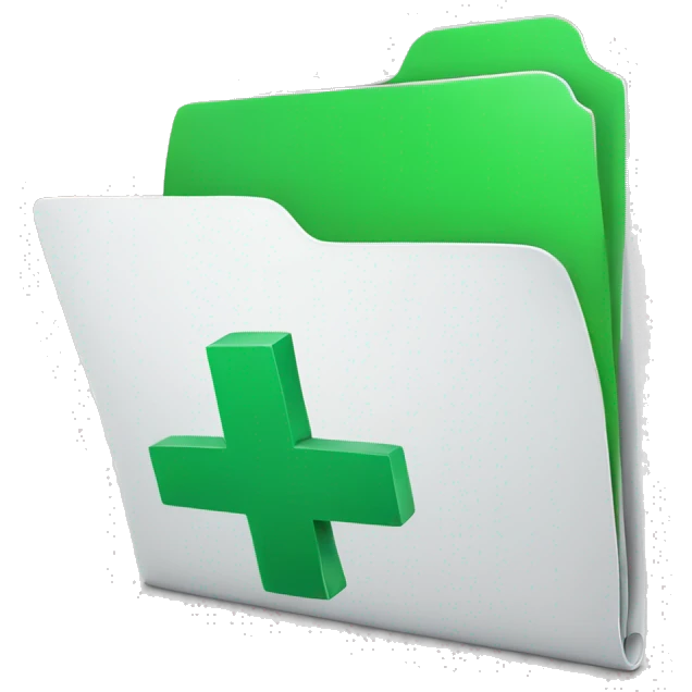 folder with green plus sign emoji