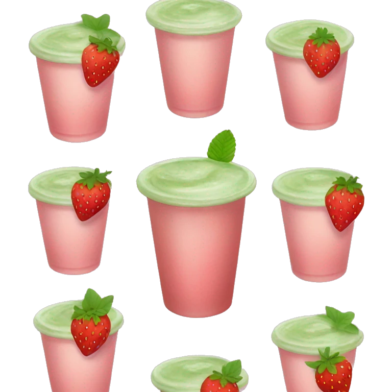 iced strawberry matcha latte in a to go cup emoji