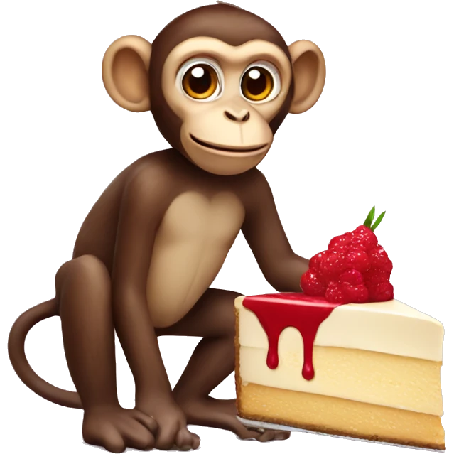 Monkey with cheesecake  emoji