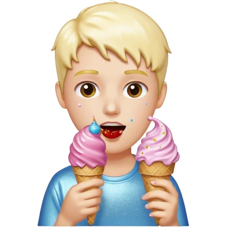 Einhorn isst Glitzer eis emoji
