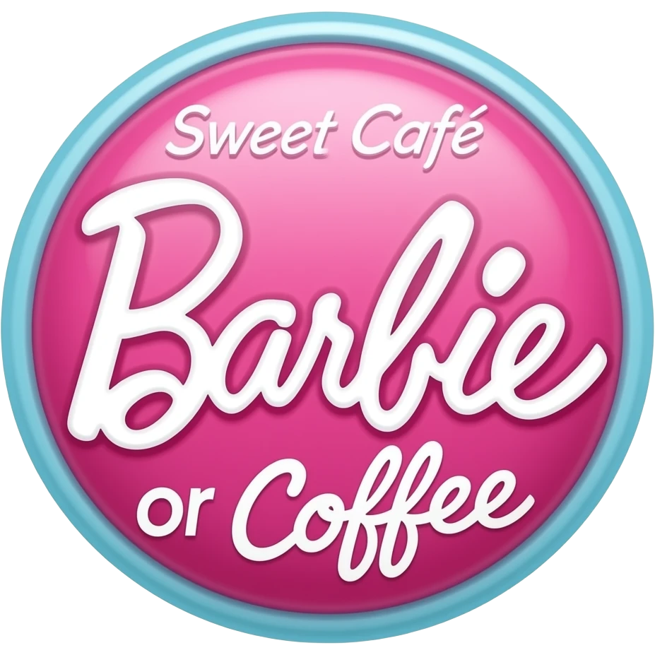 soft sign (like “Sweet Café” / “Barbie Coffee”) inspired by barbie colour pallete emoji
