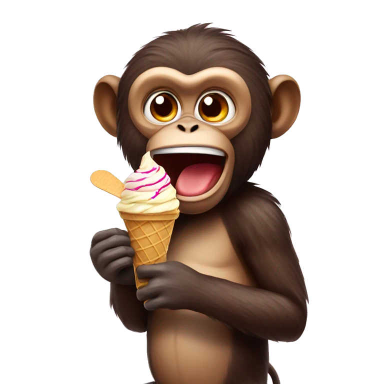 Monkey with ice cream  emoji