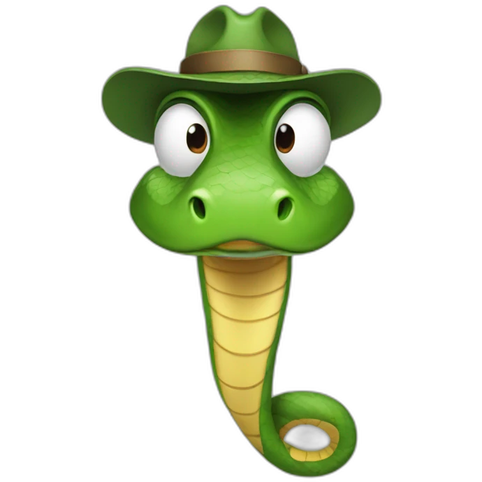 Snake with a propeller hat emoji