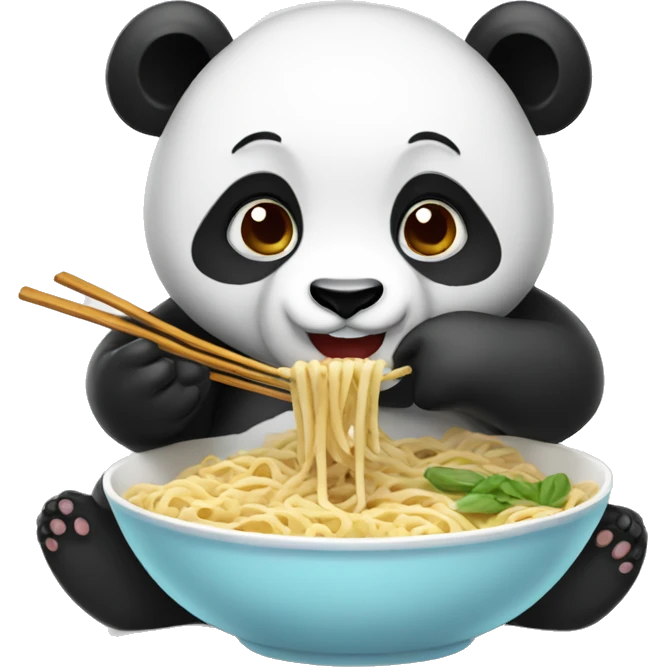 Panda eating noodles  emoji
