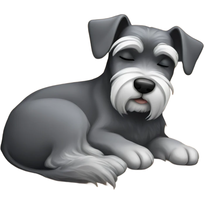 Sleeping schnauzer on the coach  emoji