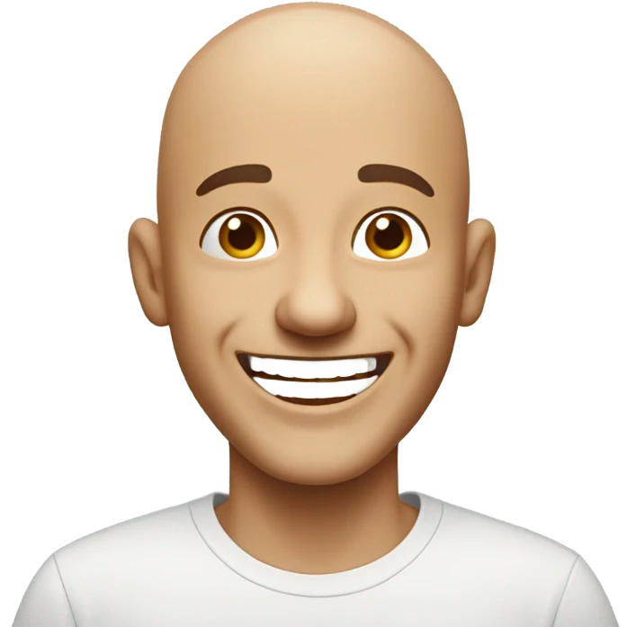 Bald guy laughing emoji