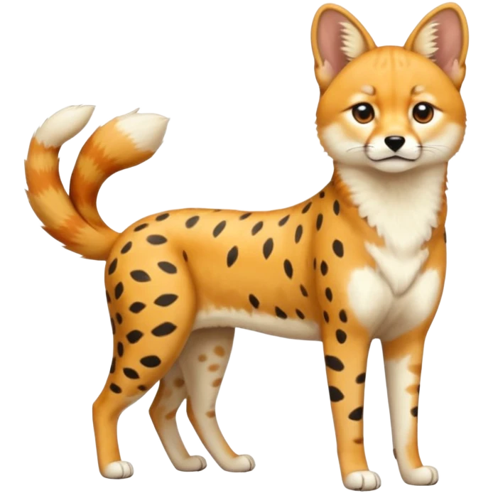 Cheetah-serval-shiba-inu-hybrid, full body emoji