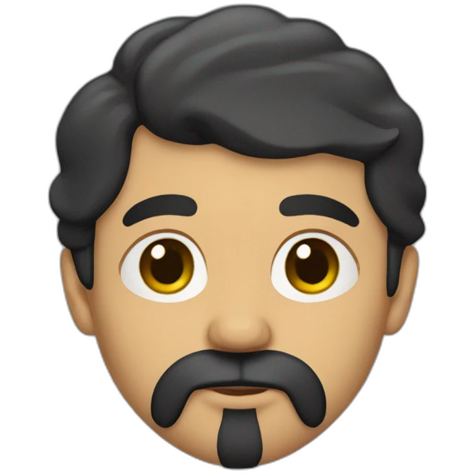 Olive skin bald man with long black beard emoji