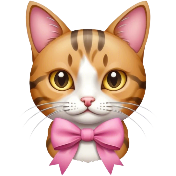 Cat wearing bow emoji