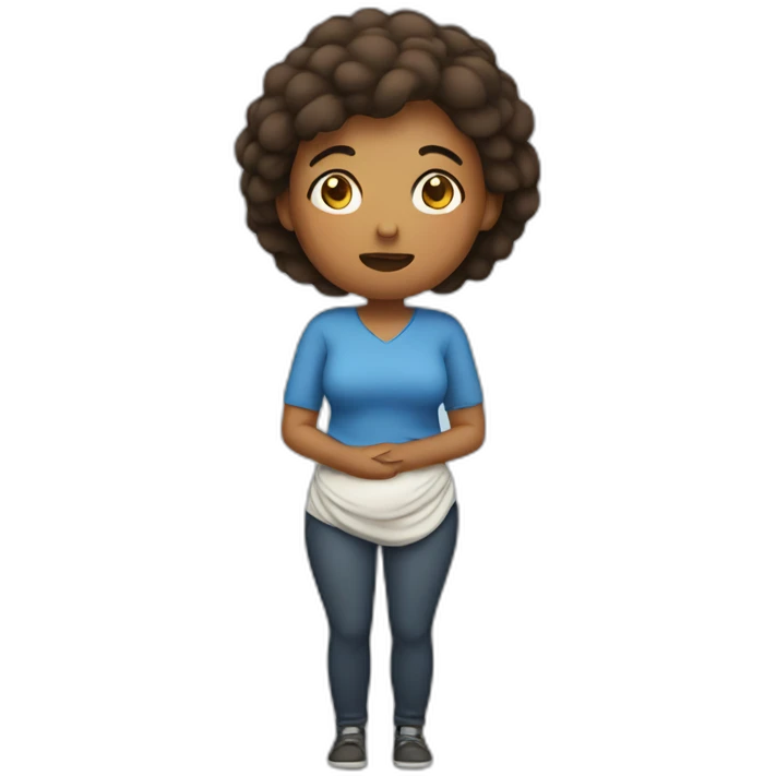 woman with stomach ache emoji
