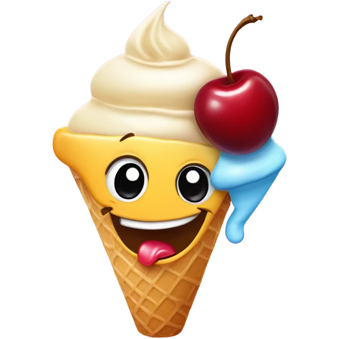 emoji licking ice cream emoji