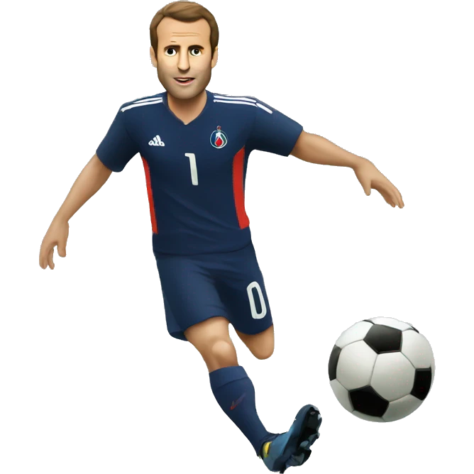 Macron qui joue au foot emoji