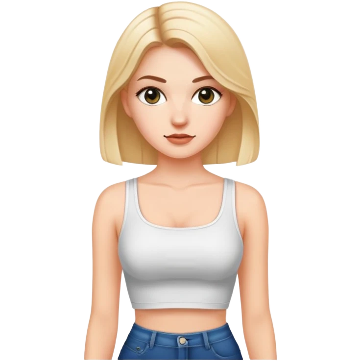 White girl wearing crop top emoji