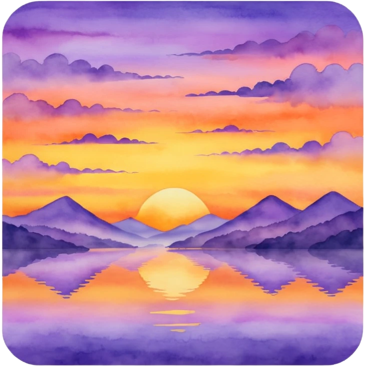 watercolor misty sunset emoji