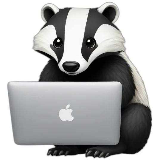 badger using a macbook emoji