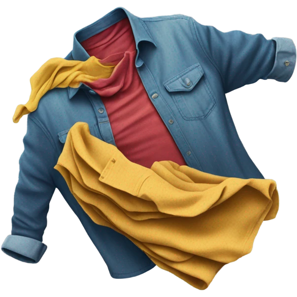 hand dropping shirt into pile of clothes emoji