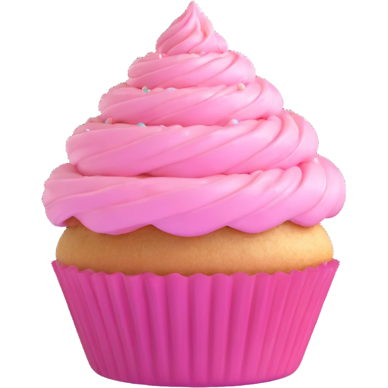 cupcake with pink icing emoji