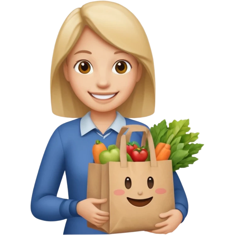 holding a grocery bag emoji