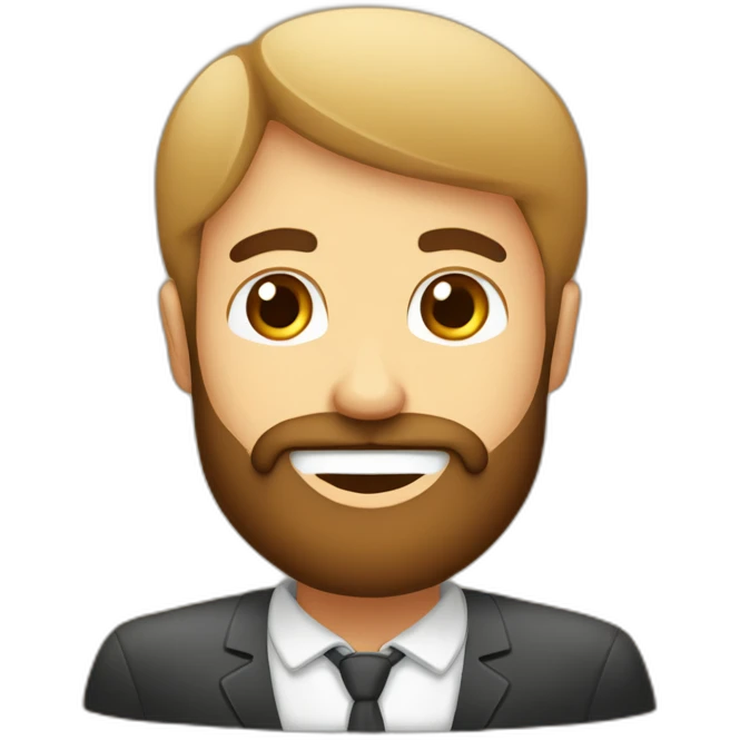 homem com barba segurando um copo café emoji