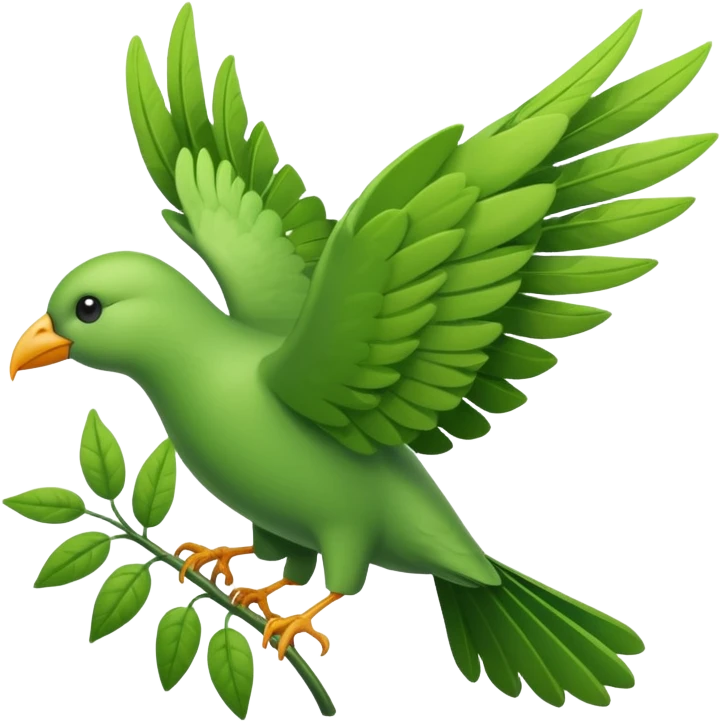 Plant in Shape of a bird flying, leaves wings emoji