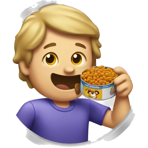 Man eating canned dog food emoji