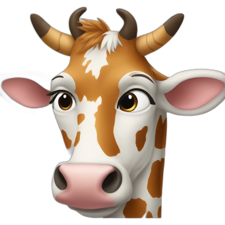 Vache sur girafe emoji