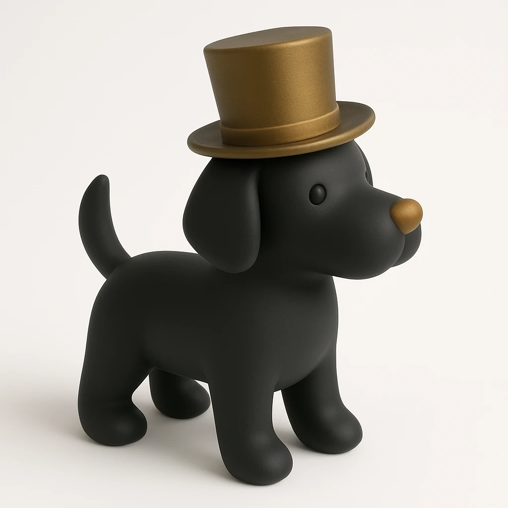 dog with tophat emoji