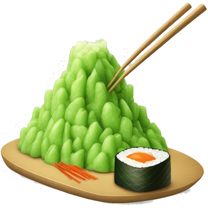 Sushi Wasabi mound with chopsticks emoji
