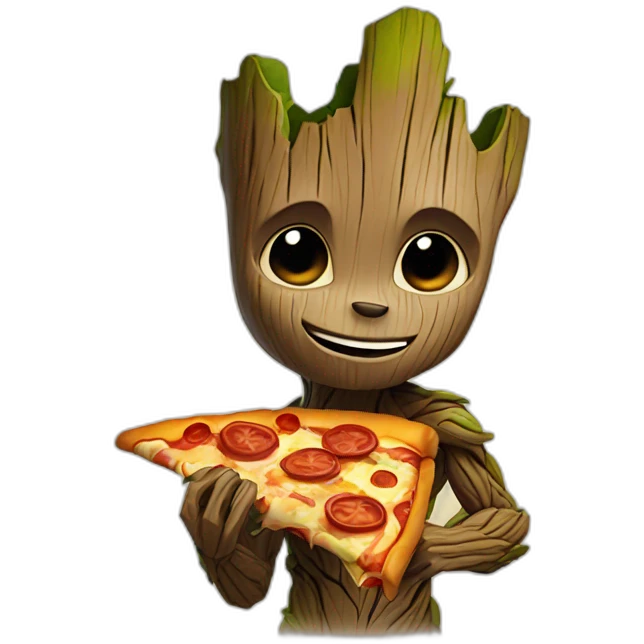 groot eating pizza emoji