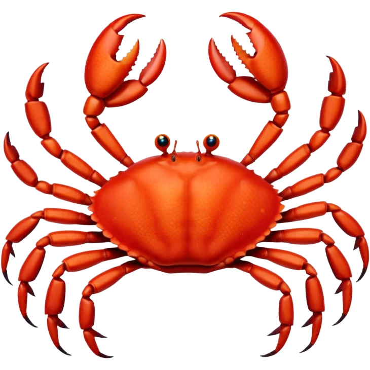 A crab with eight legs and two pincers emoji