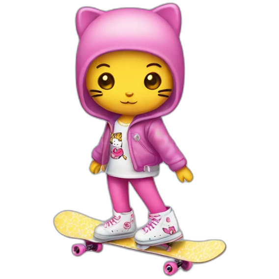 Hello kitty skater emoji