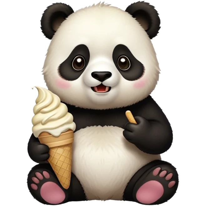 Panda eating ice cream emoji