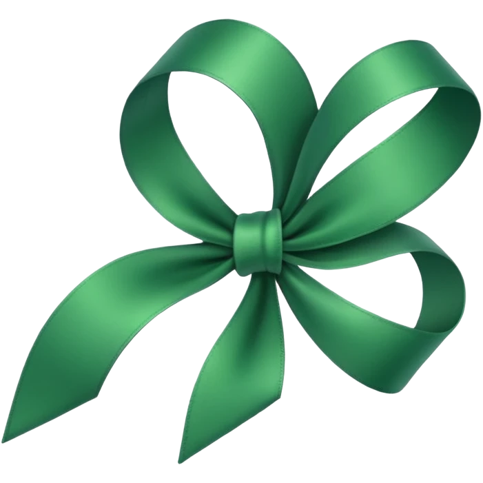looped green ribbon emoji