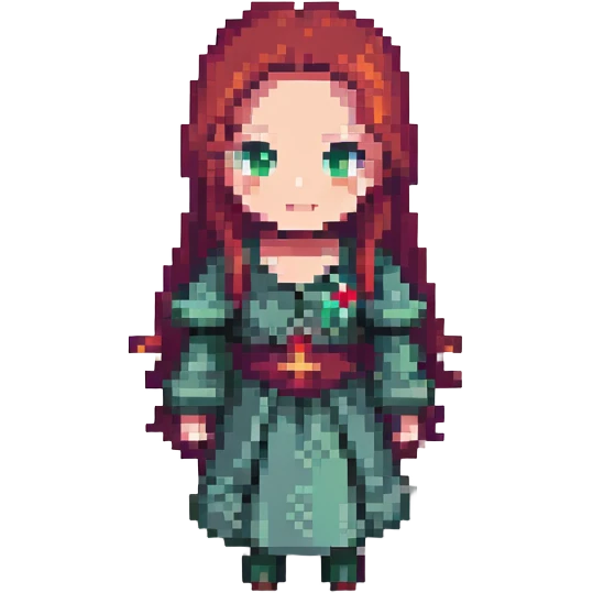 Silent Hill character emote for Twitch, pixel art style, featuring Maria with a mysterious smile emoji