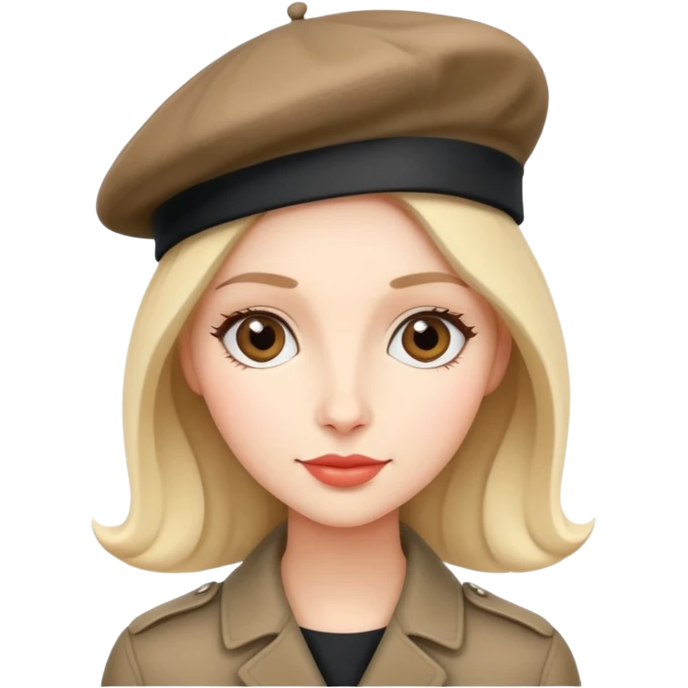 Parisian woman wearing a beret hat emoji