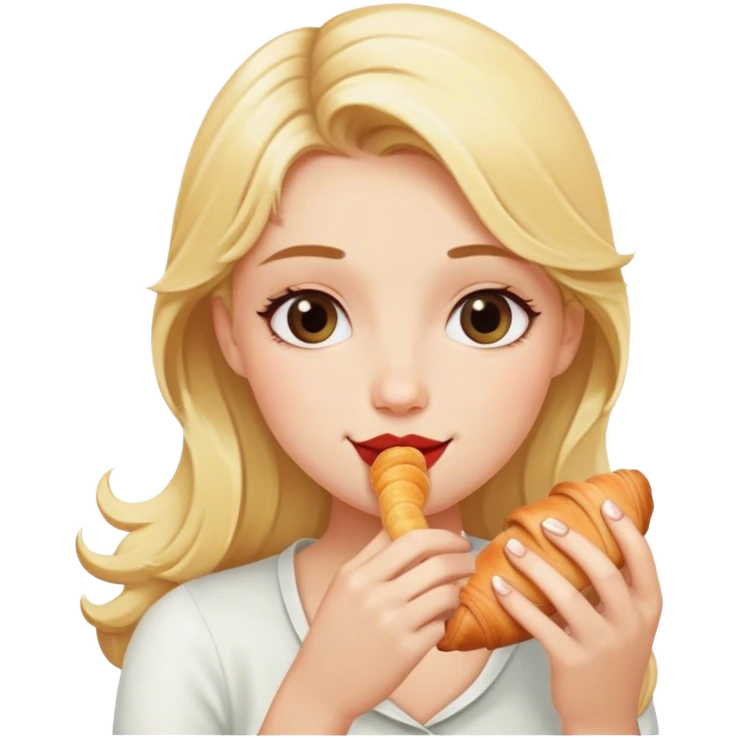pretty pairis blonde girl croissant emoji