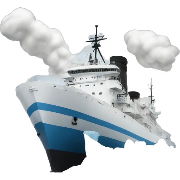 ship hitting iceber emoji