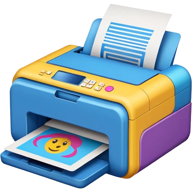 impresora imprimiendo papercraft emoji