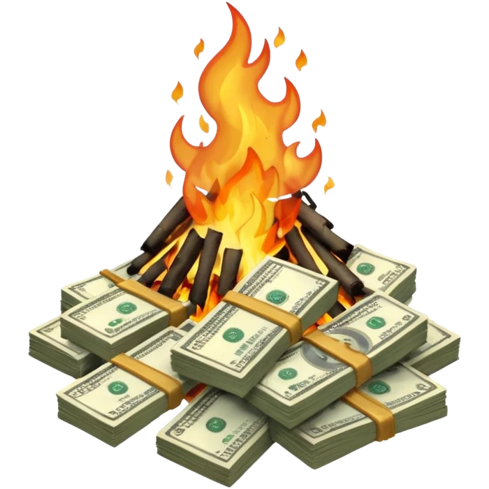 Burning money emoji