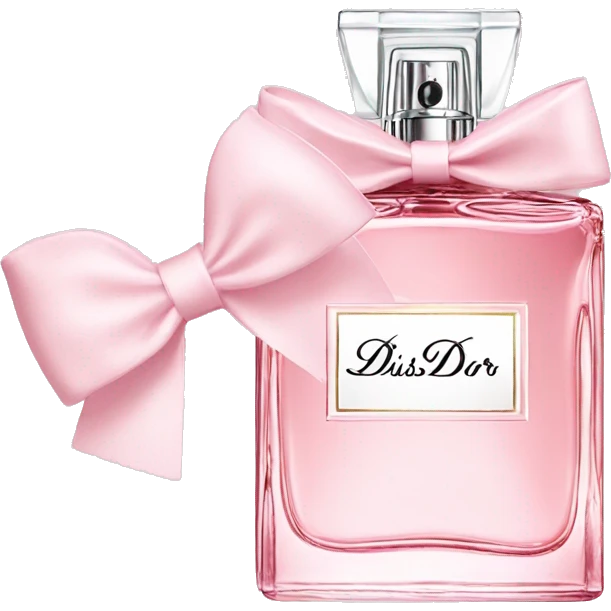 Light pink Miss Dior perfume with bow emoji