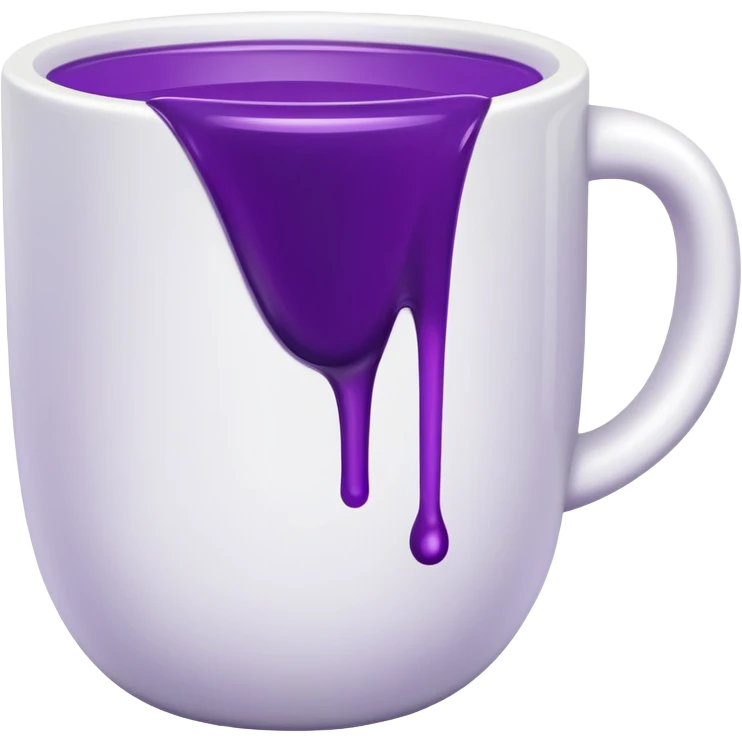 white cup with purple liquid without handle emoji