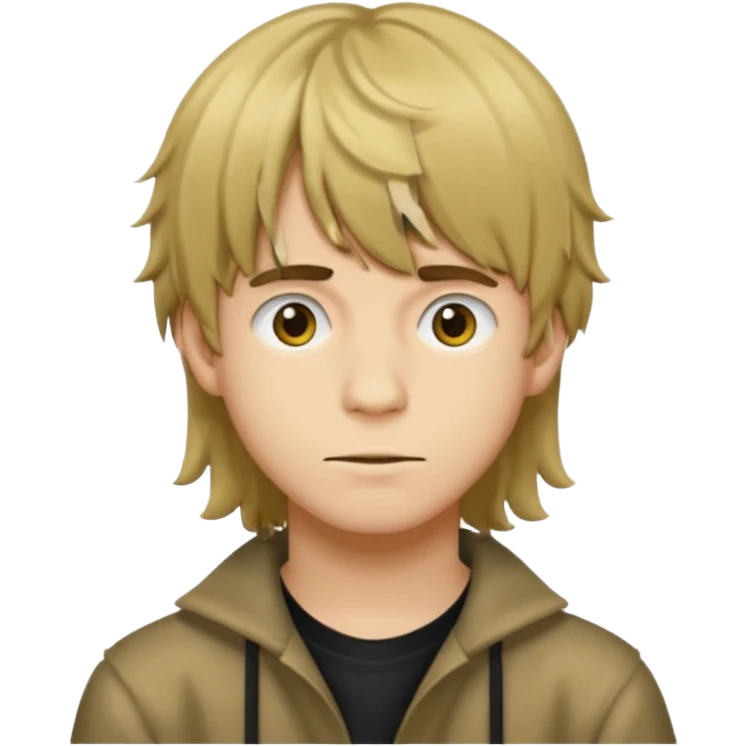 Young man have hair  shaggy long, bang, straykids emoji emoji