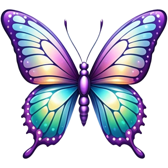 Iridescent big giant glistening glossy sparkly shiny glittery butterfly emoji