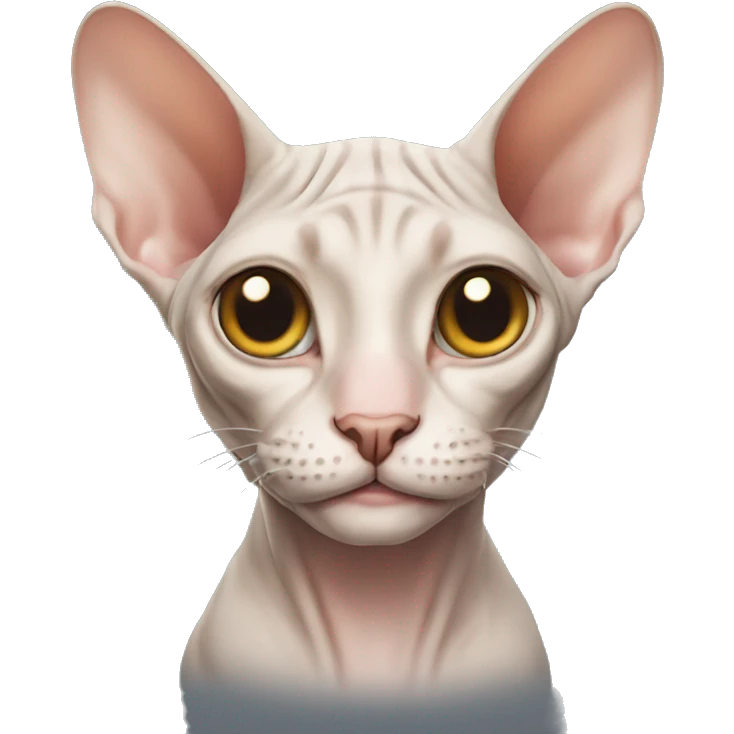 A smiling sphynx cat emoji