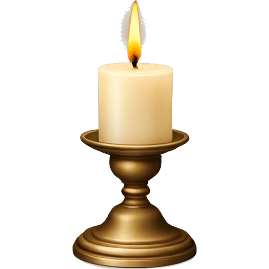 Vintage candle holder and a candle emoji
