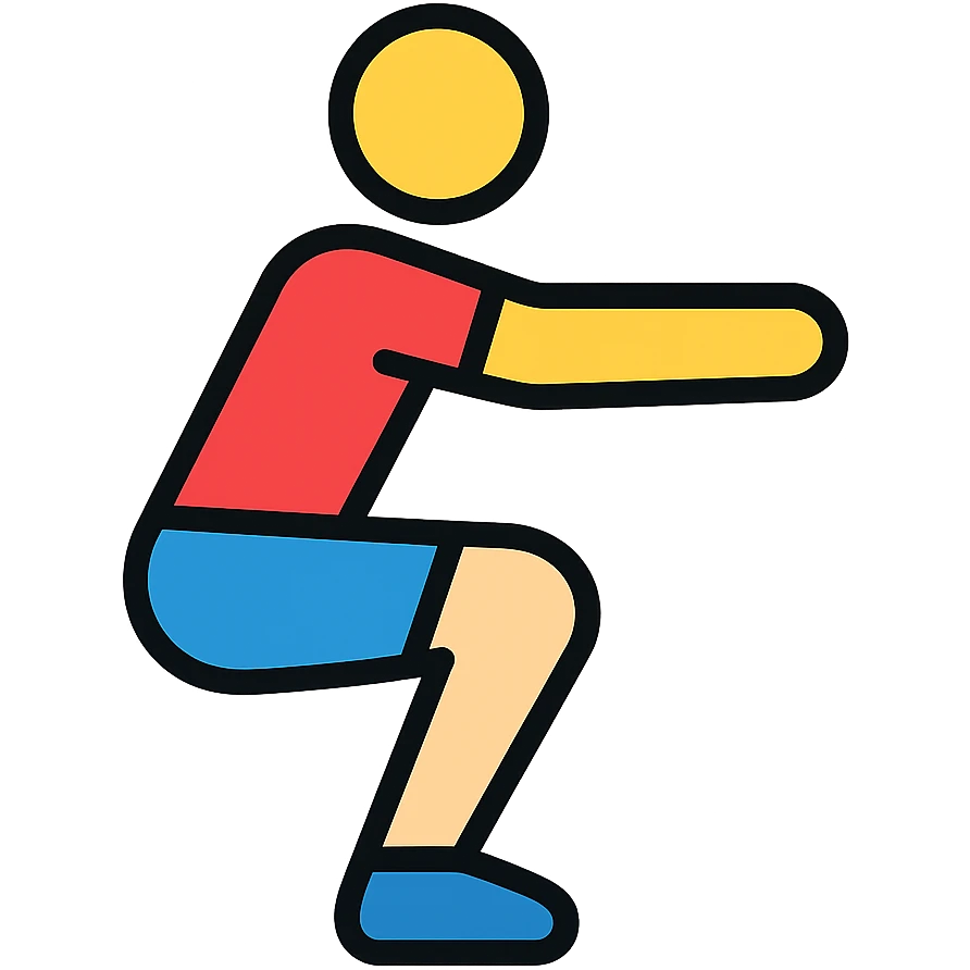 we did too much leg exercise where you bend your knees and go down emoji