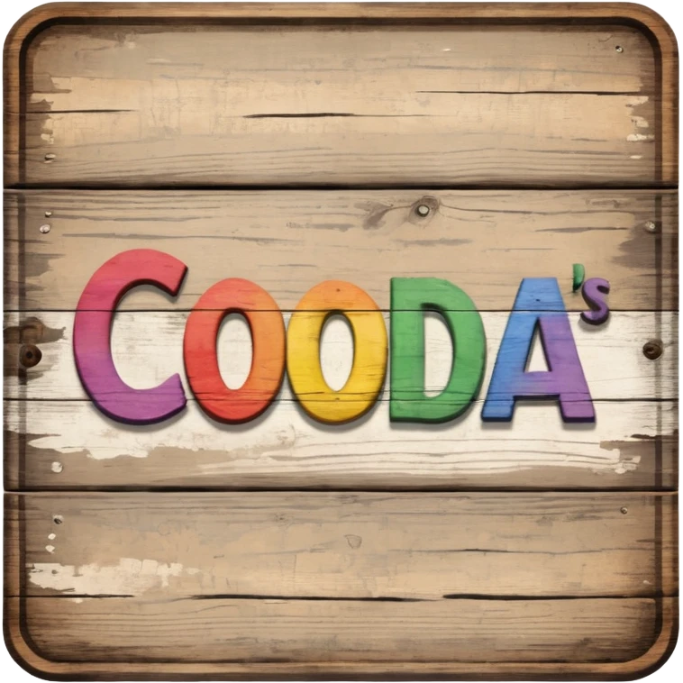 a wooden sign that says "Coda's Gay" emoji